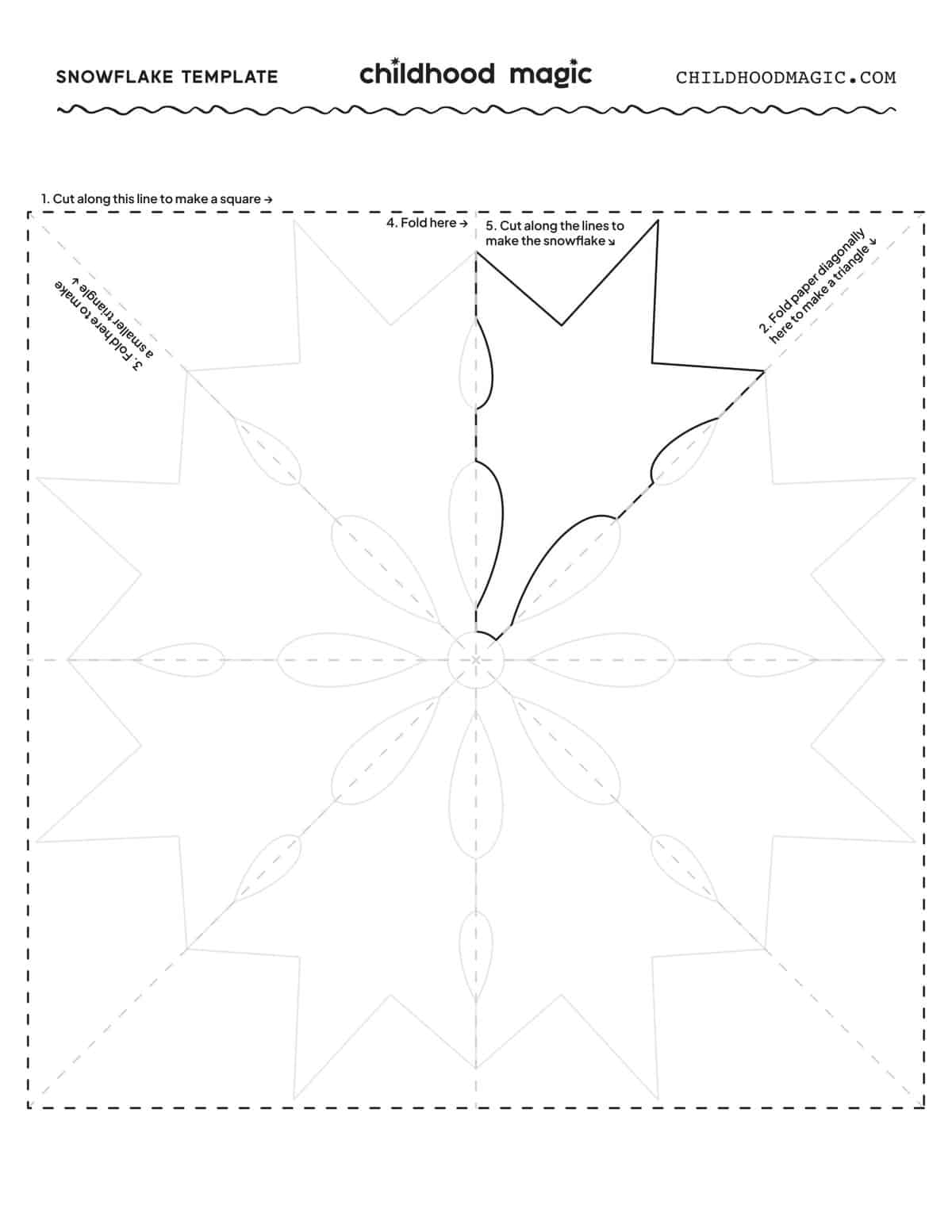 Paper Snowflake Template Childhood Magic