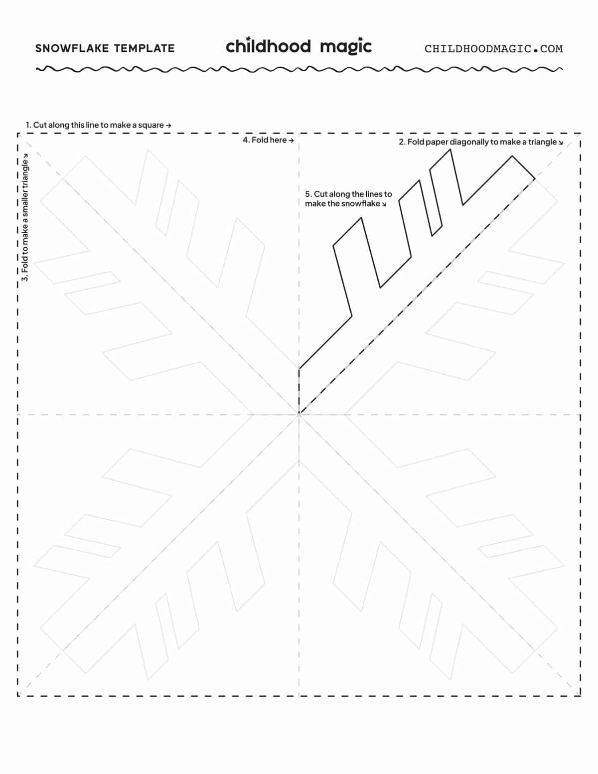 Paper Snowflake Template Childhood Magic
