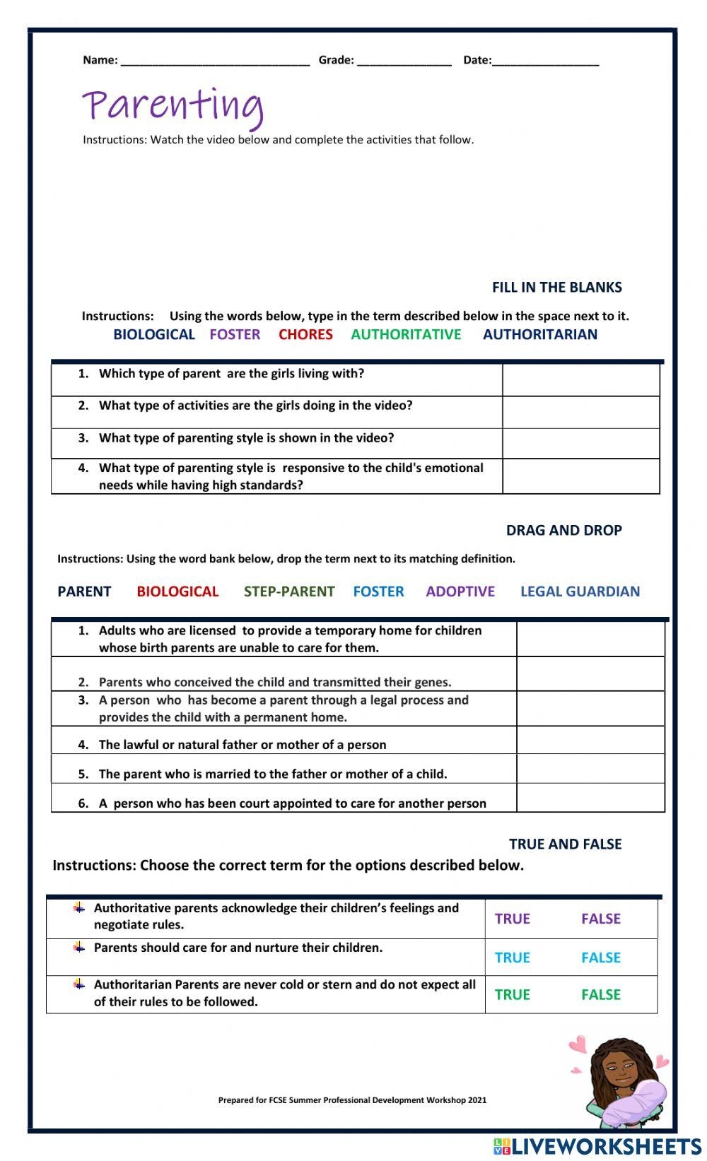 Free Printable Parenting Worksheets