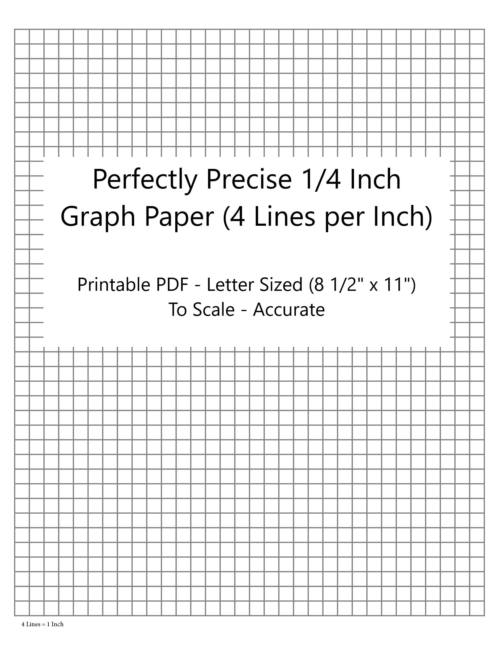 Perfectly Scaled And Precise Printable Graph Paper 4 4 1 4 Inch 4 Lines Per Inch Etsy Canada