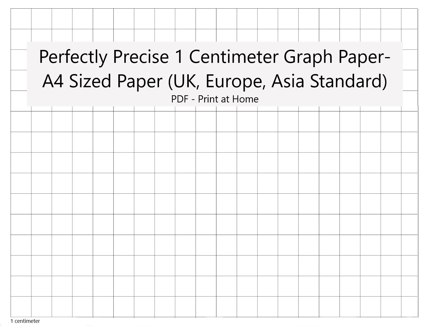 Perfectly Scaled And Precise Printable Graph Paper A4 1 Centimeter Square Metric Etsy de