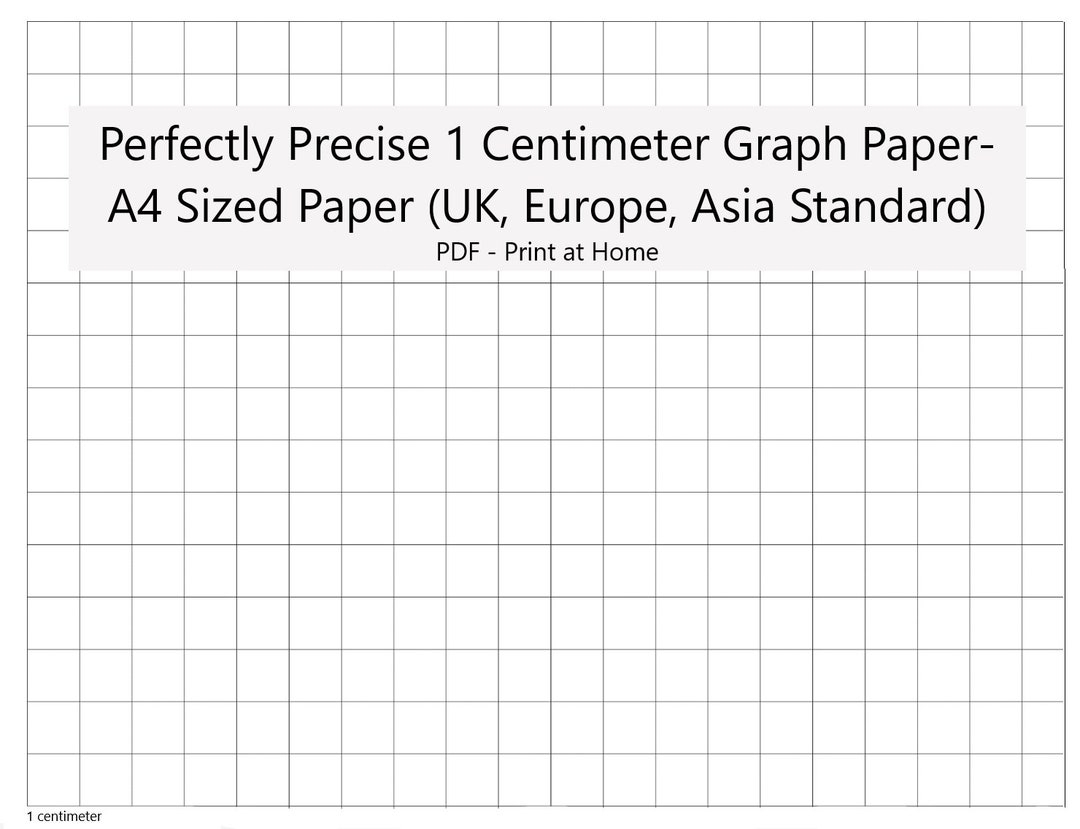 Perfectly Scaled And Precise Printable Graph Paper A4 1 Centimeter Square Metric Etsy de