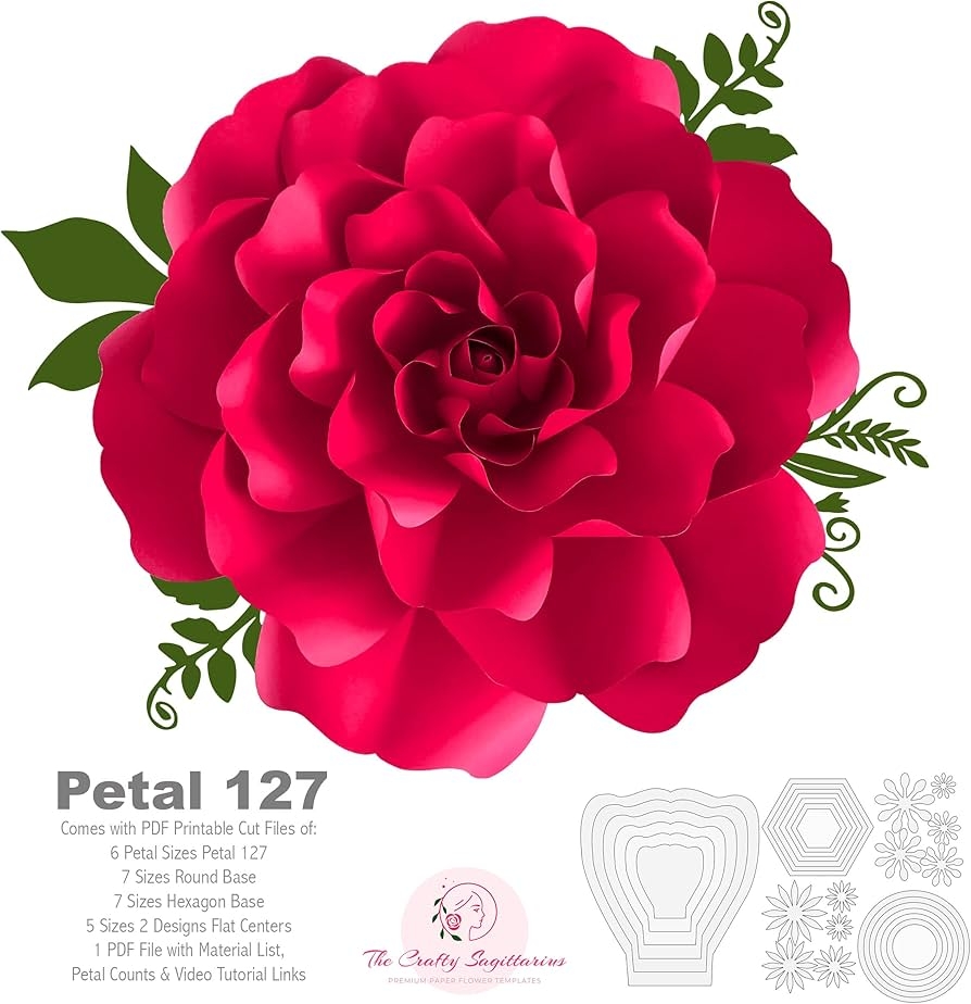 Petal 127 Rose Paper Flower Stencil For Creating Giant Paper Flowers Amazon de Home Kitchen