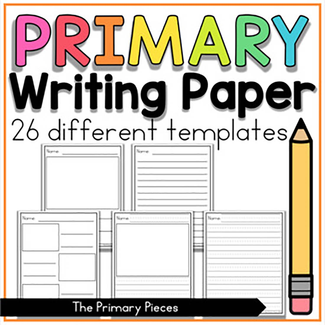Primary Lined Writing Paper Templates Elementary Handwriting MasterBundles