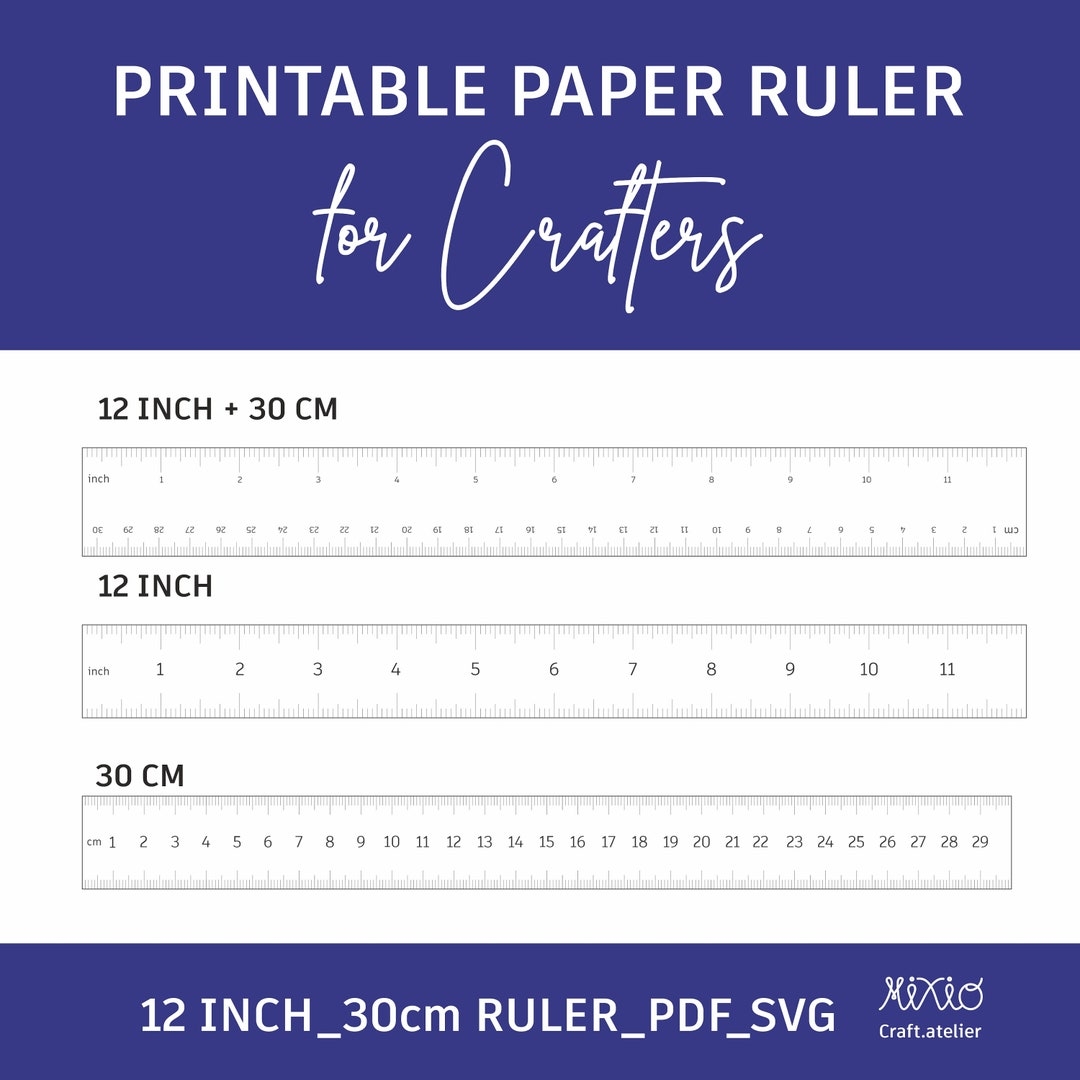 Printable 12 Inches Ruler 30 Paper Centimeter digital PDF Black And White Rulers crafting Digital Paper Rulers design Stationery svg Ruler Etsy