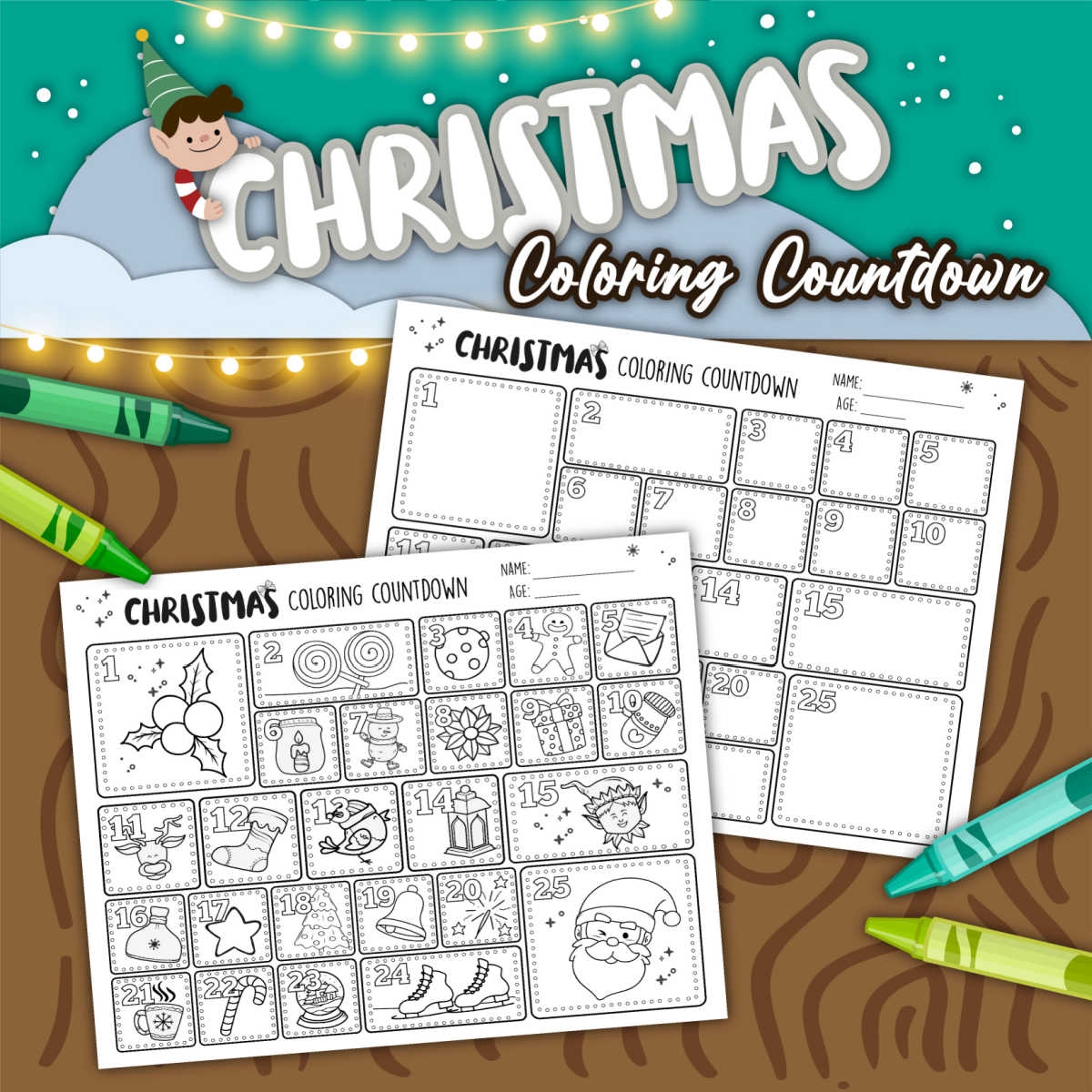 Printable Advent Calendar To Color