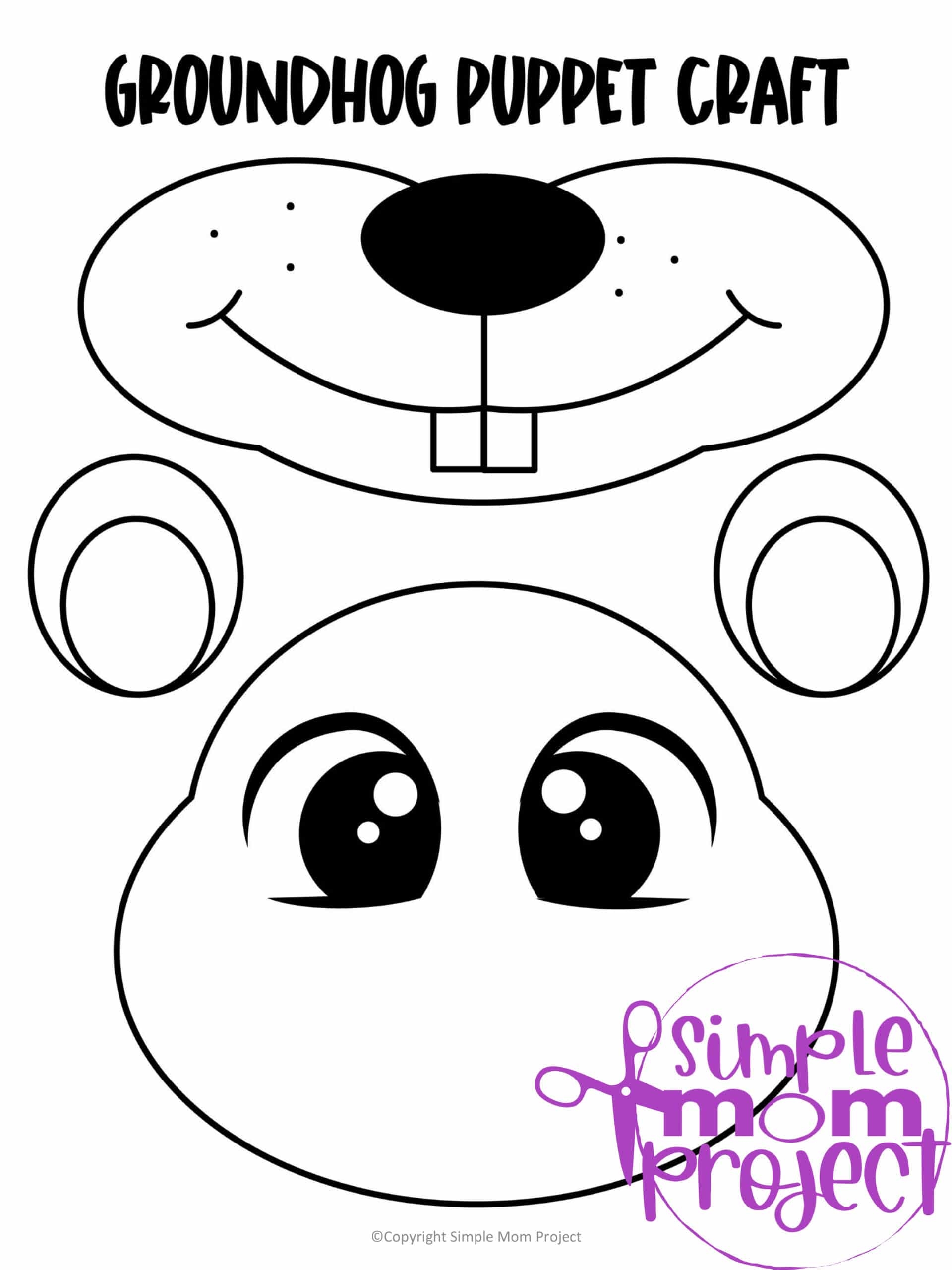 Groundhog Paper Bag Puppet Printable
