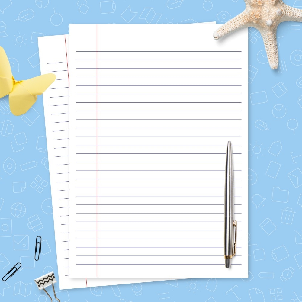 Printable Lined Paper College Ruled 7 1mm Blue Template Printable PDF