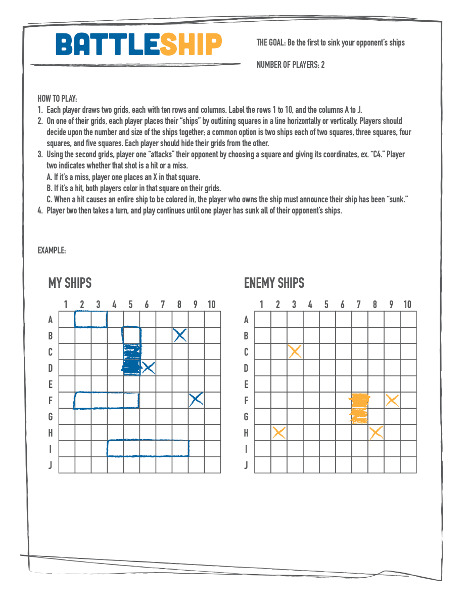 Printable Paper And Pencil Games For Adults And Kids