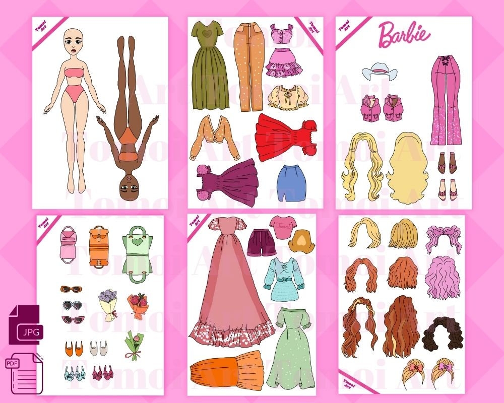 Printable Paper Doll Dress Up Girls Korean Paper Doll Kpop Doll Inspired Kids Toys Instant Digital Download Barbie Doll Dress Up Etsy UK