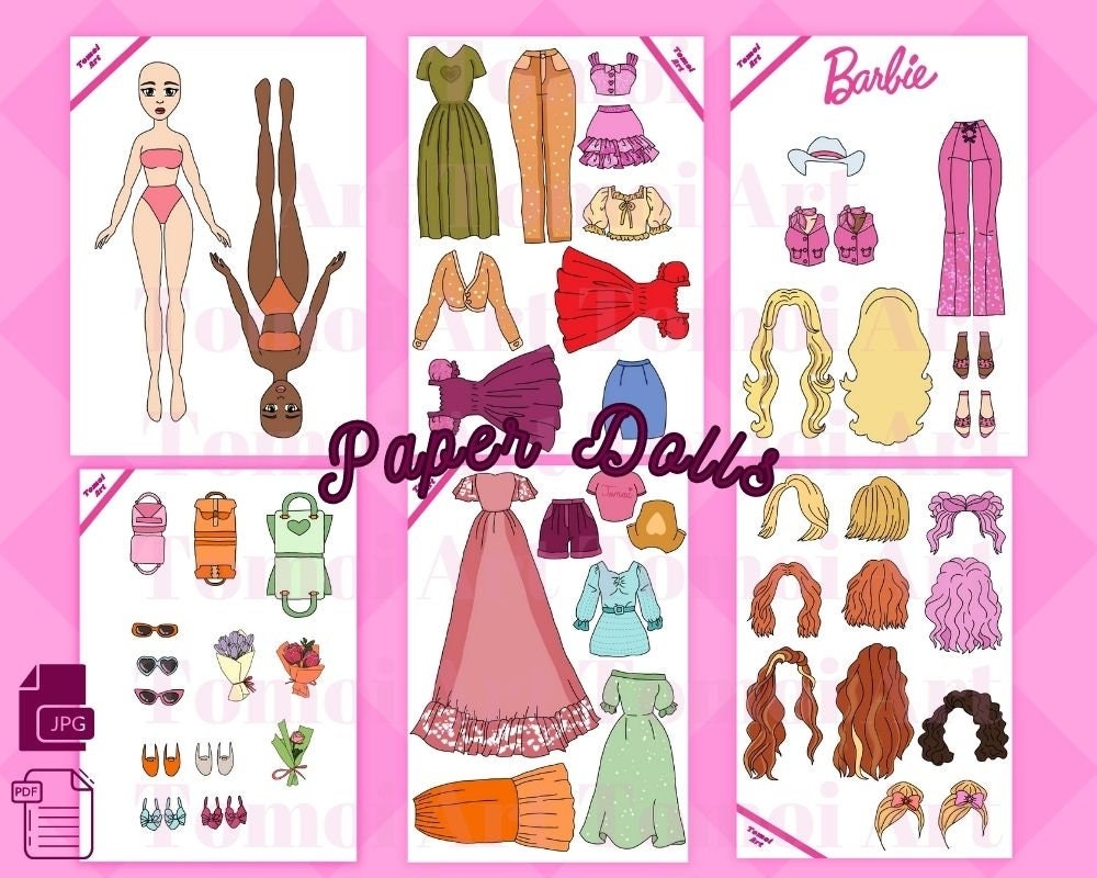 Printable Paper Doll Dress Up Girls Korean Paper Doll Kpop Doll Inspired Kids Toys Instant Digital Download Barbie Doll Dress Up Etsy UK