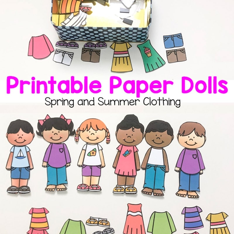 Printable Paper Dolls For Spring Summer Winter And Fall Fun With Mama