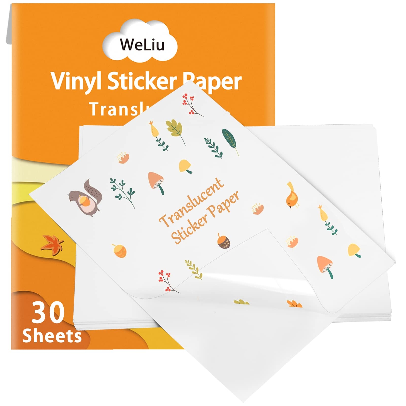 Printable Vinyl Sticker Paper For Your Inkjet Printer 8 5 X 11 30 Sheets Clear Waterproof Sticker Paper Dries Fast And Keeps Ink Beautifully Amazon de Stationery Office Supplies