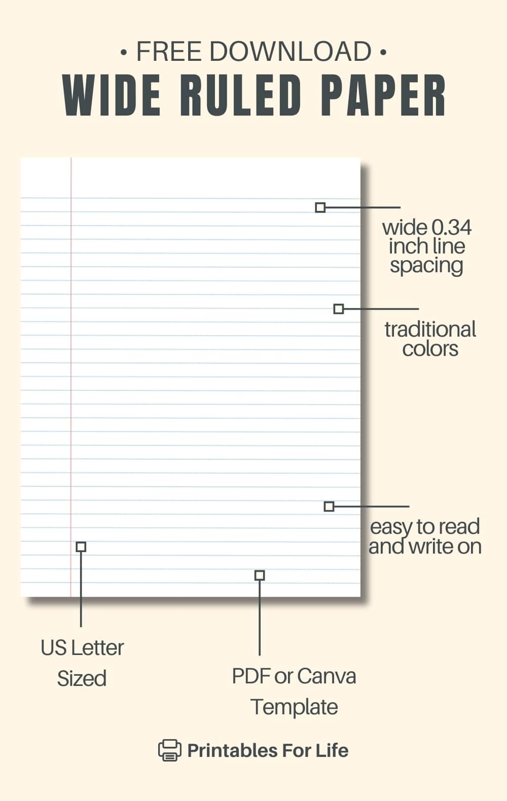Free Wide Ruled Paper Printable