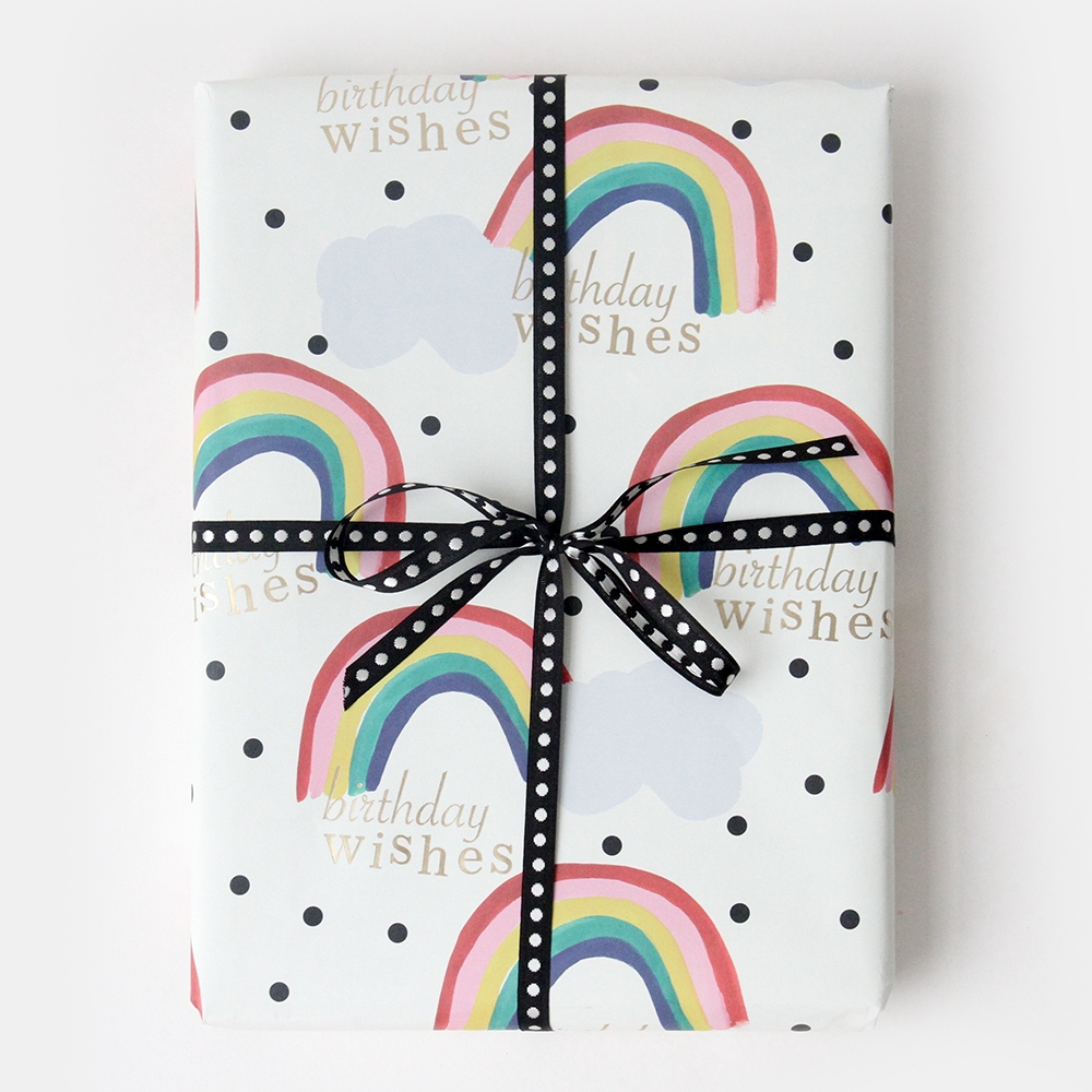 Rainbow Birthday Print Gift Wrapping Paper By Caroline Gardner Vibrant Home