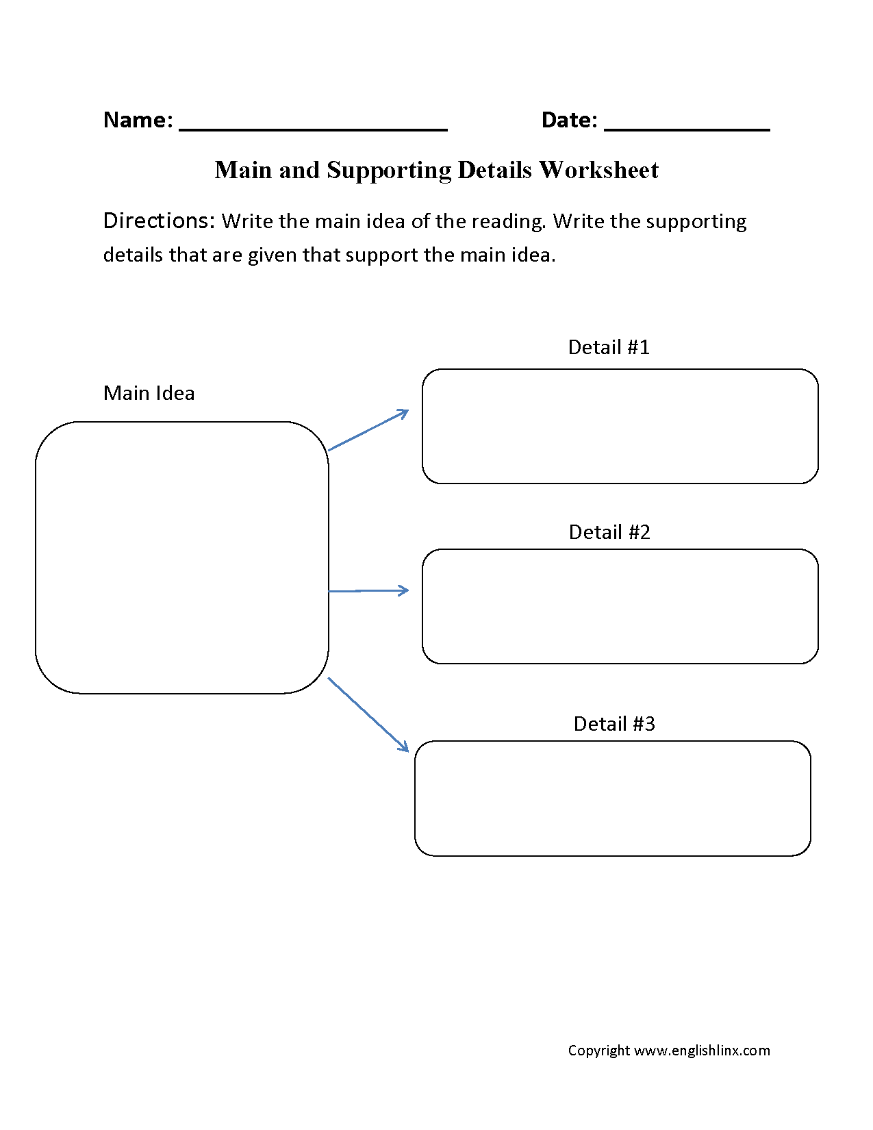 Reading Worksheets Main Idea Worksheets