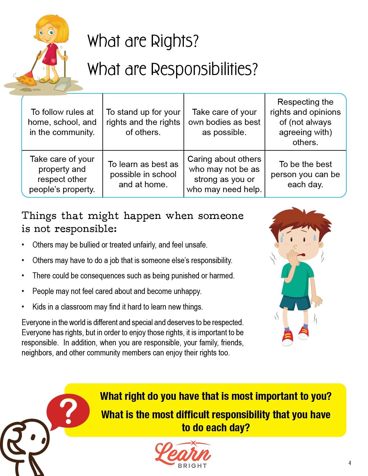 Rights And Responsibilities Free PDF Download Learn Bright