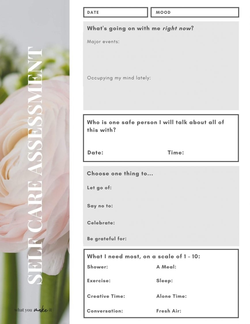 Self Care Assessment Figuring Out What You Need Most List Of Self Care Ideas Jenn Schultz