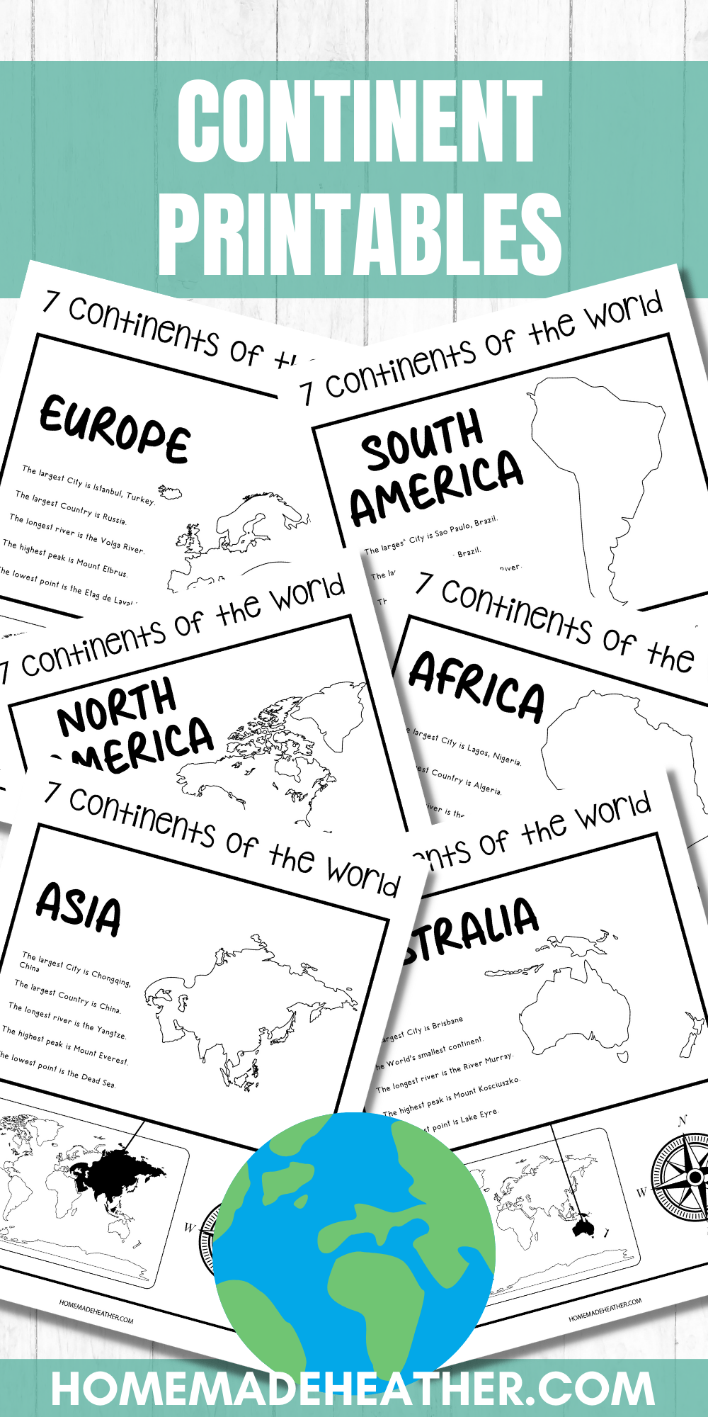 Free Printable Continent Worksheets