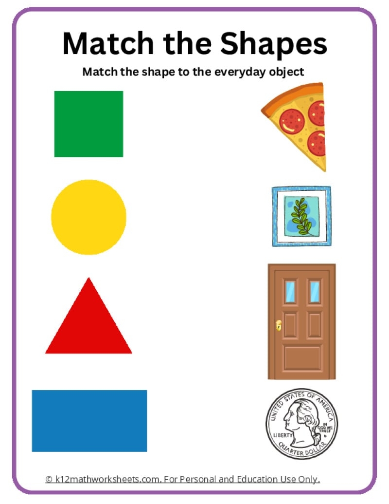 Kindergarten Shape Worksheets Free Printables