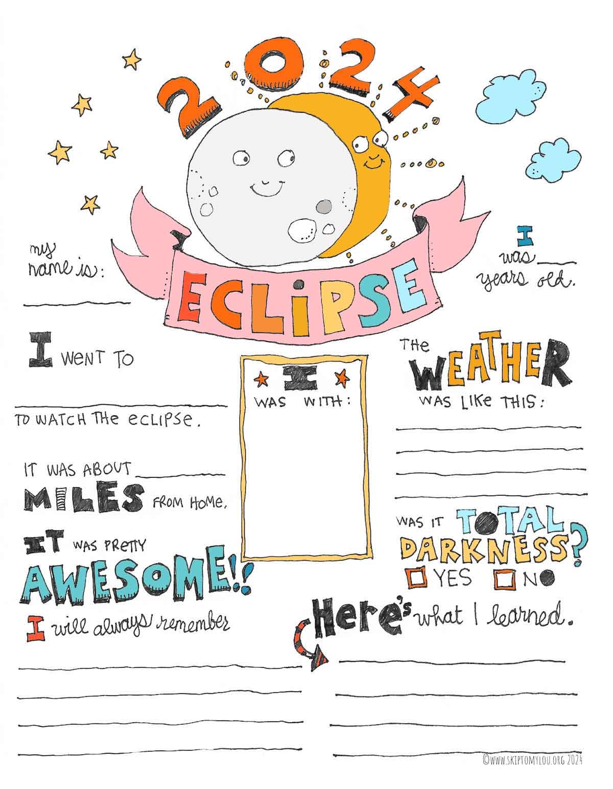 Printable Solar Eclipse Worksheet
