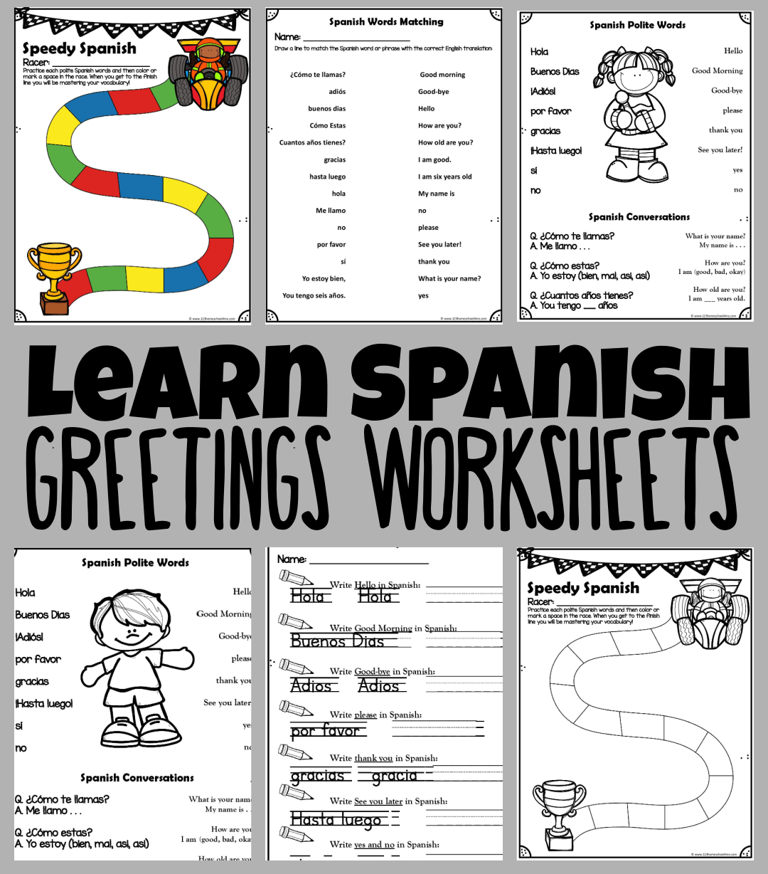 Spanish For Beginners FREE Greetings Worksheets