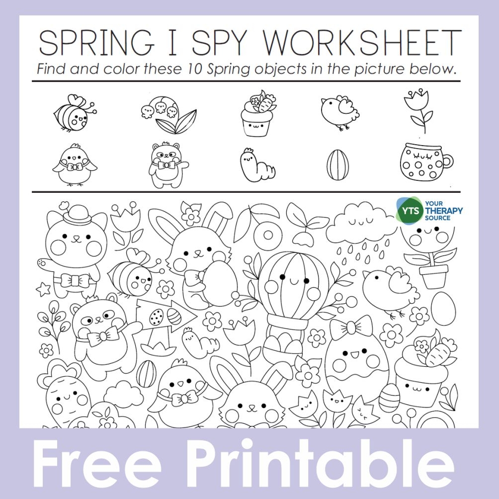 Spring I Spy Worksheet Free Your Therapy Source