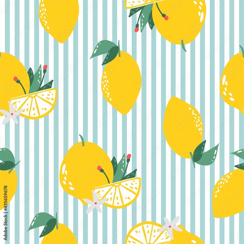 Stock Illustration LEMONS Digital Paper LEMONS Seamless Patterns LEMONS Printable Scrapbook Paper Lemons Background Adobe Stock