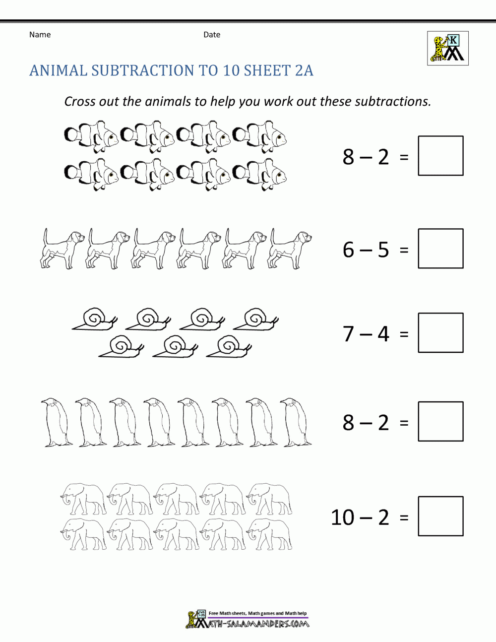 Subtraction Worksheets For Kindergarten Free Printables