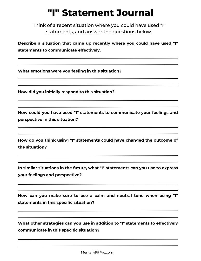 Therapy Worksheets Mentally Fit Pro