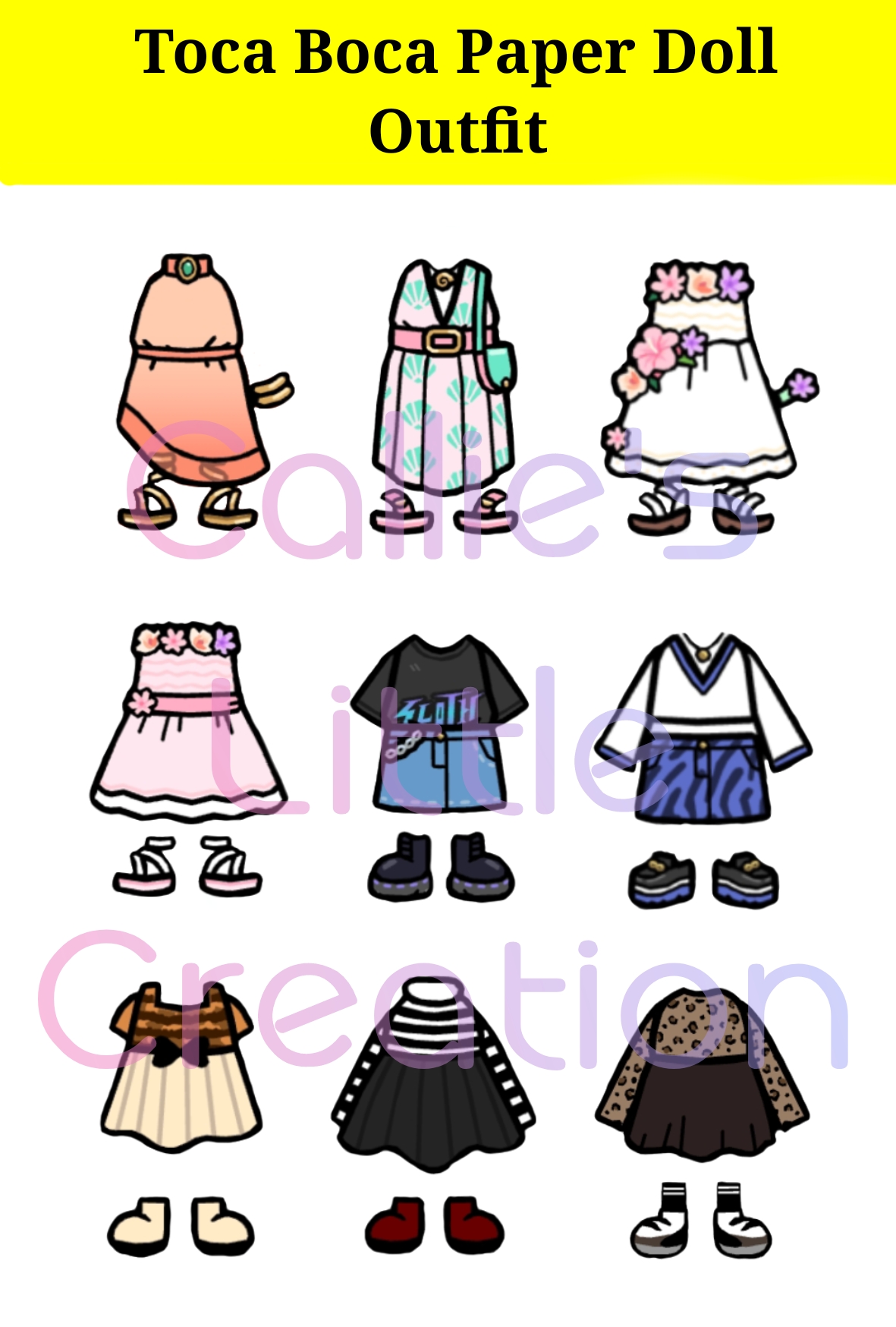 Toca Boca Body Hair Style And Outfit Paper Doll Laminated Lazada Lazada PH