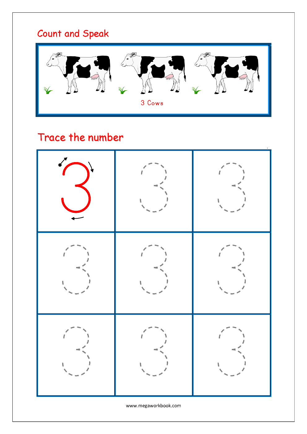 Tracing Numbers Number Tracing Worksheets Tracing Numbers 1 To 10 Number Writing Practice MegaWorkbook