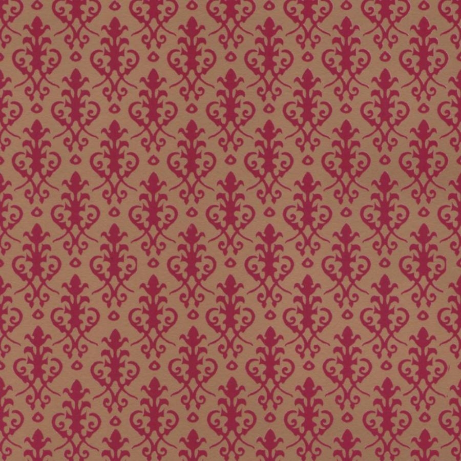 Victorian Dolls House Wallpaper Red On Gold DIY280RG Bromley Craft