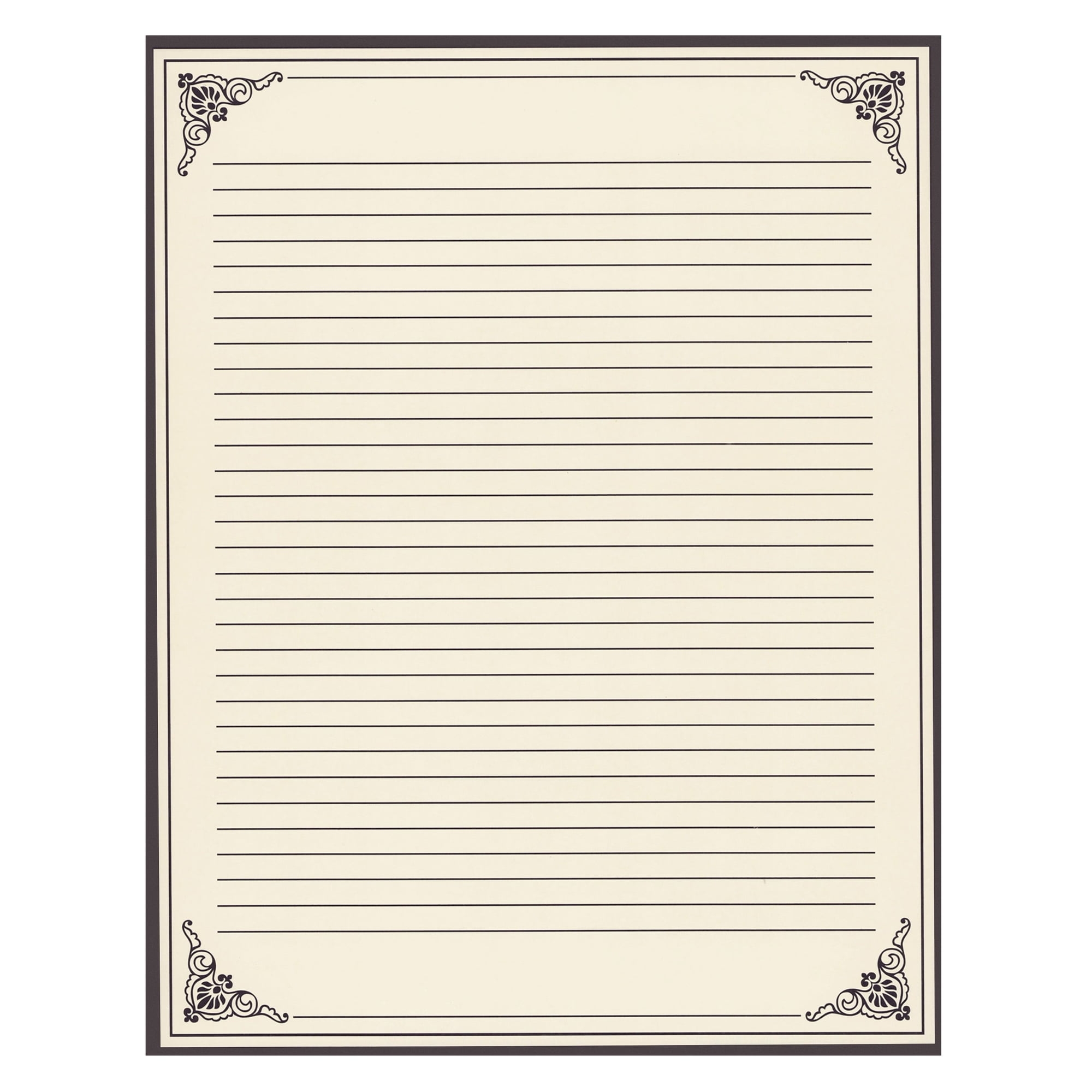 Walmart 96 Sheets Vintage Cream Color Lined Paper Office Stationary 8 5x11 Inches Walmart
