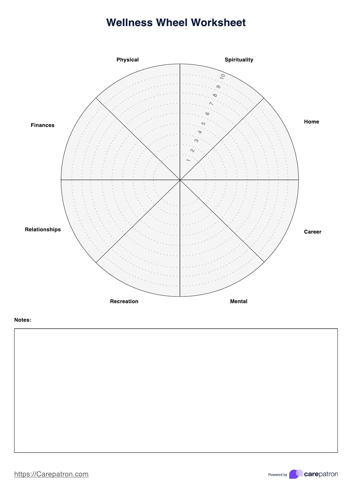 Wellness Wheel Worksheet Example Free PDF Download
