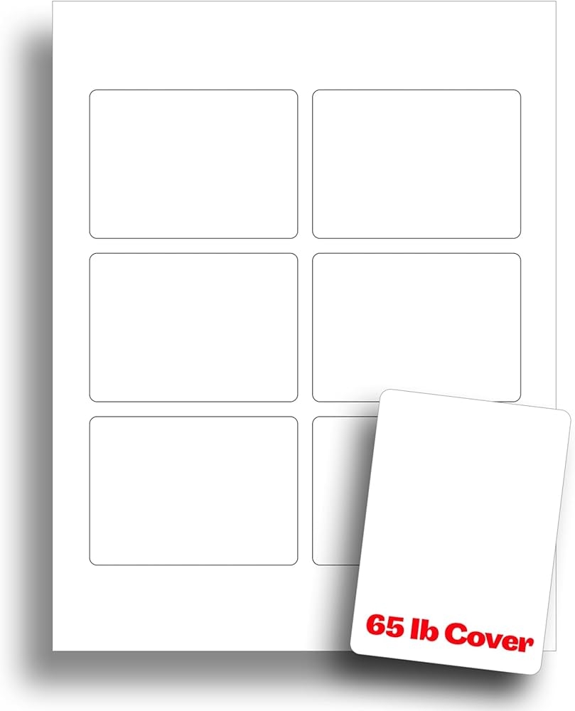 White Printable Playing Card Paper Blank Playing Cards For Inkjet And Laser Printers 65lb Cover 20 Sheets 120 Blank Playing Cards Amazon de Stationery Office Supplies