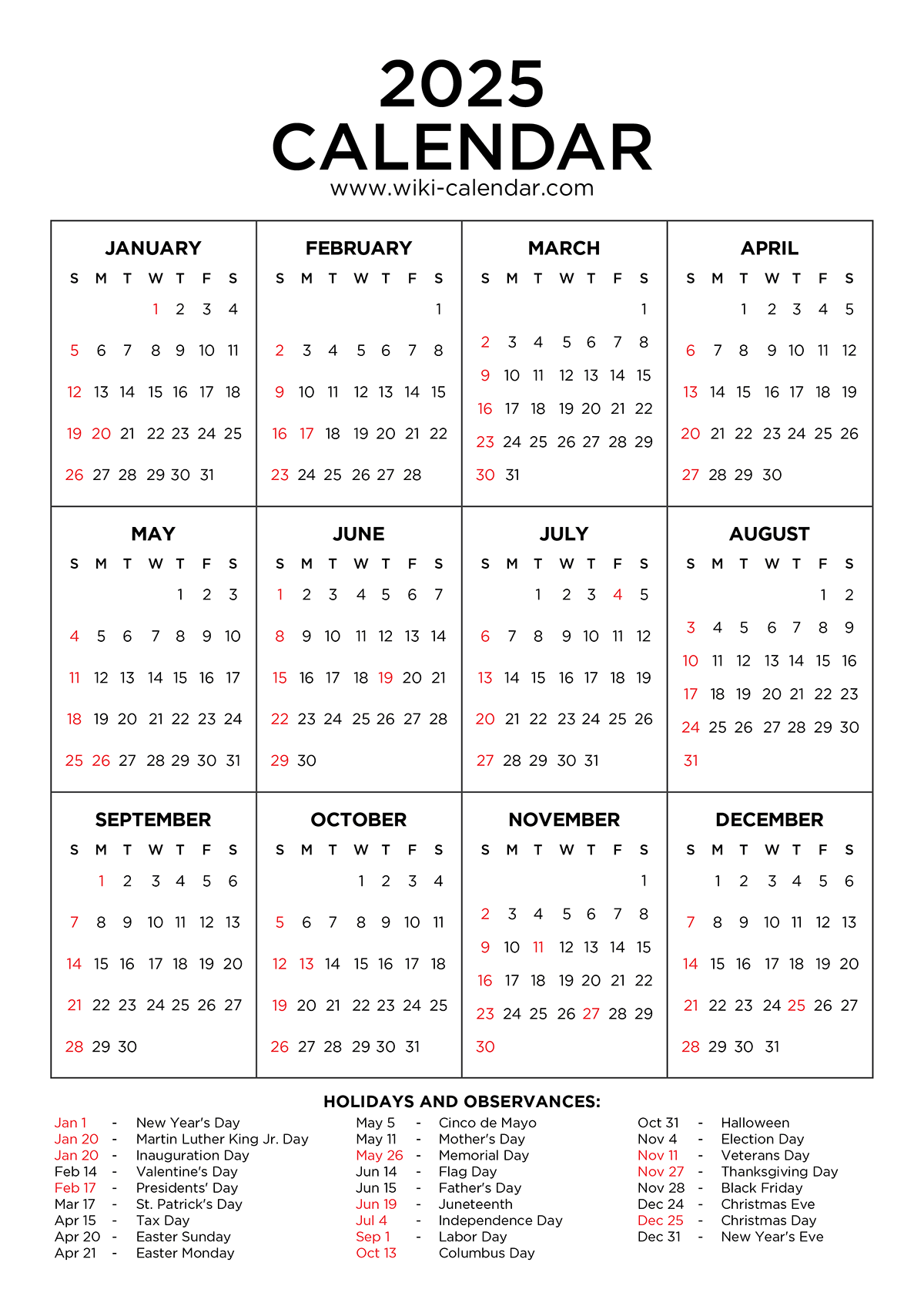 September 2025 Calendar With Holidays Printable Free