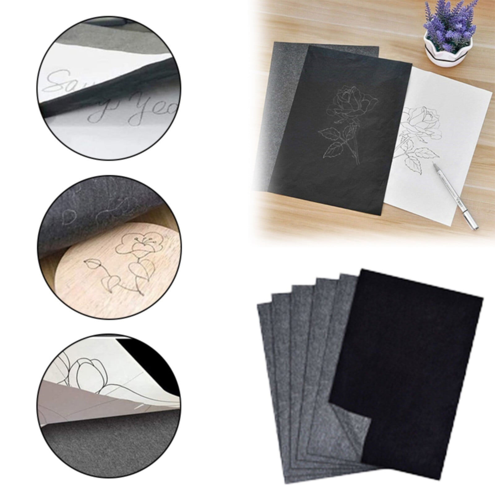 Zhiyie 100 Sheets Of Carbon Transfer Copy Paper One side Transfer Paper A4 Carbon Paper Walmart