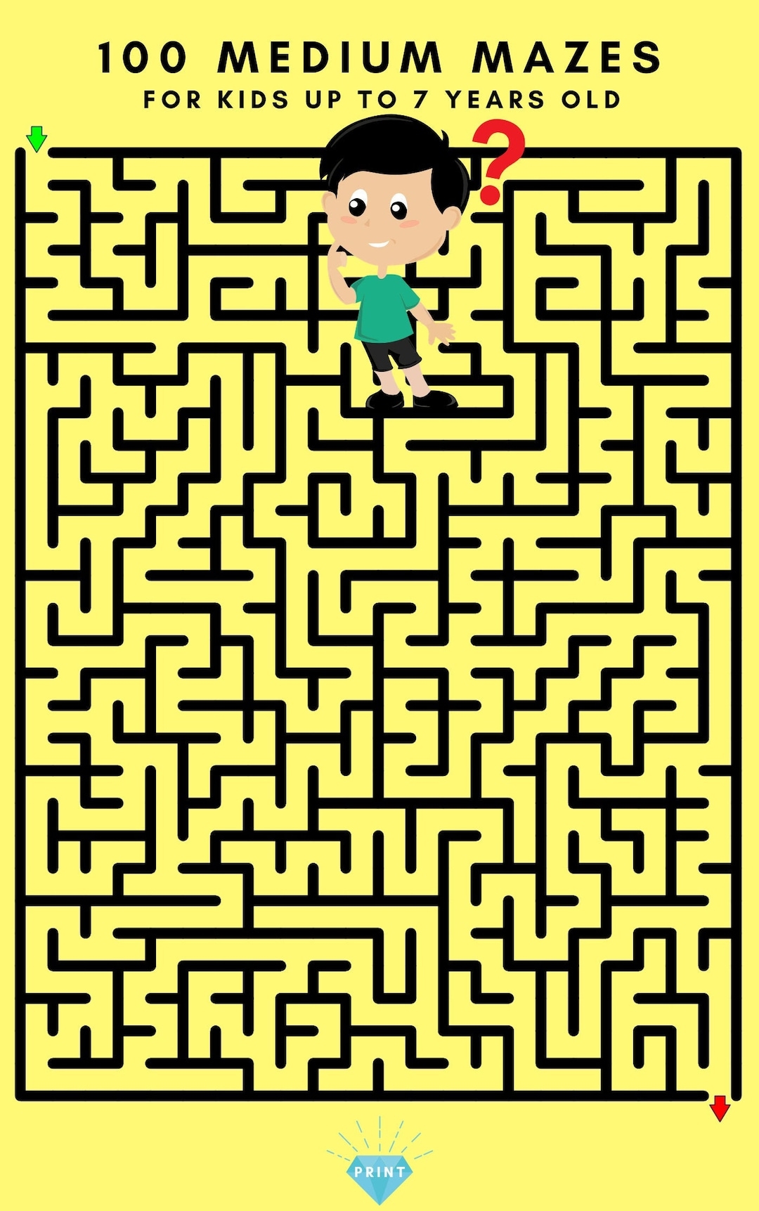 100 Medium Difficulty Mazes For Kids Up To 7 Years Old Printable Labyrinth Pages Printable Maze Pages For Kids PDF instant Download Etsy