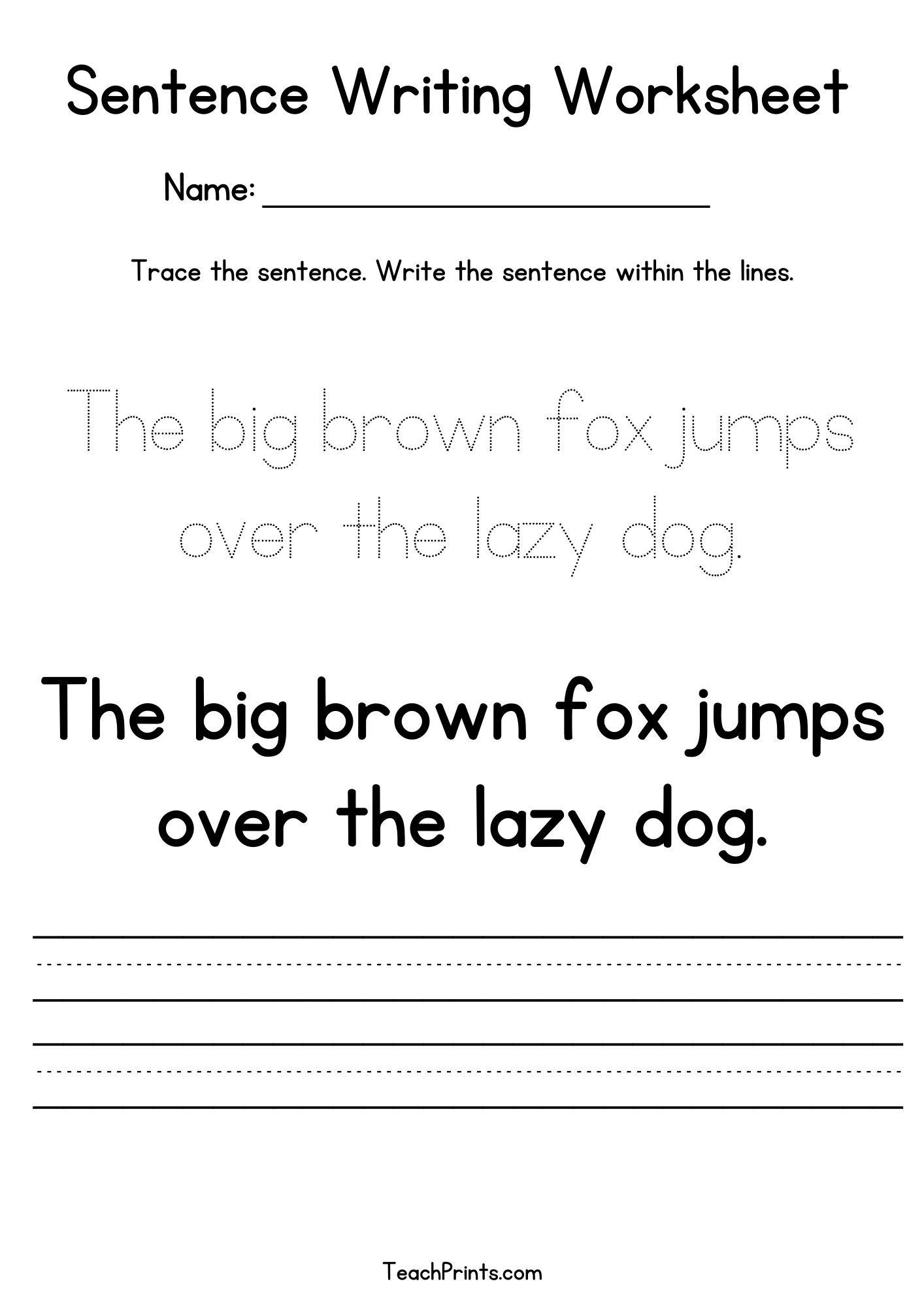 17 Sentence Practice Worksheets Free To Print Teach Prints
