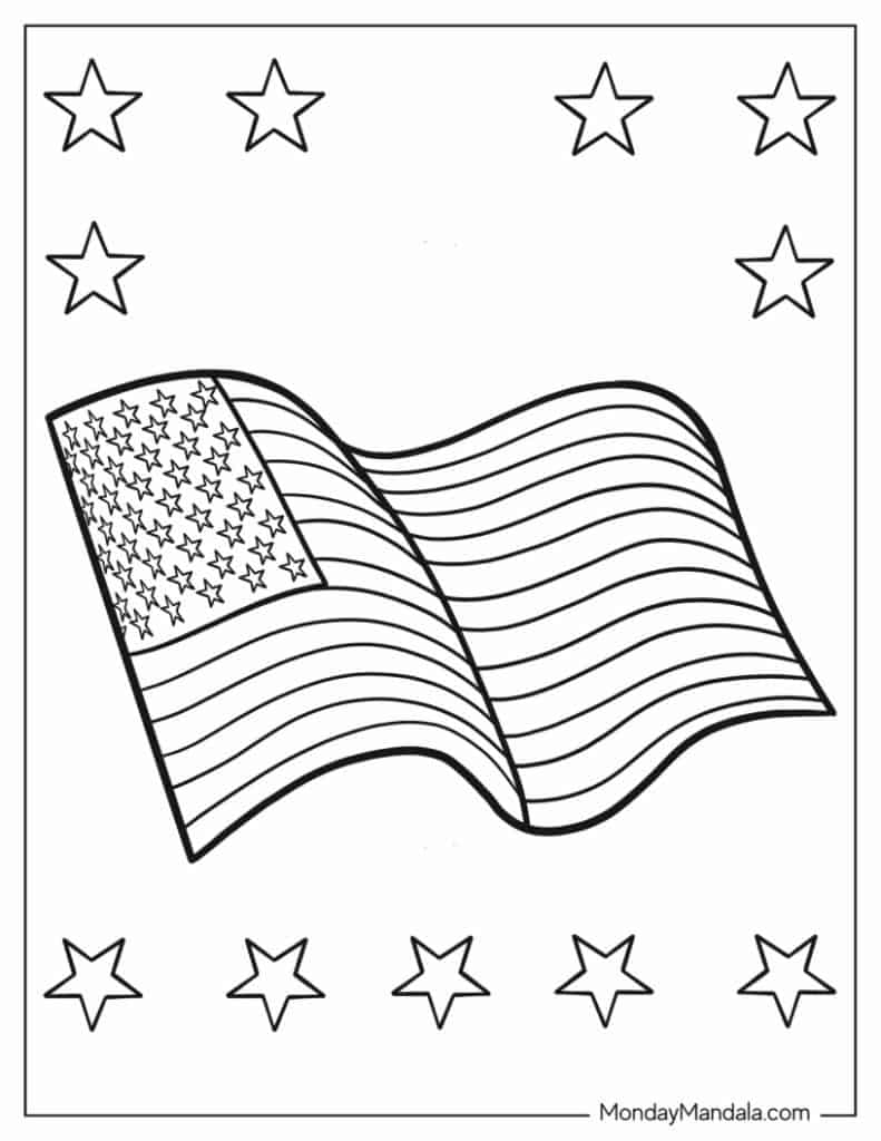 20 American Flag Coloring Pages Free PDF Printables 