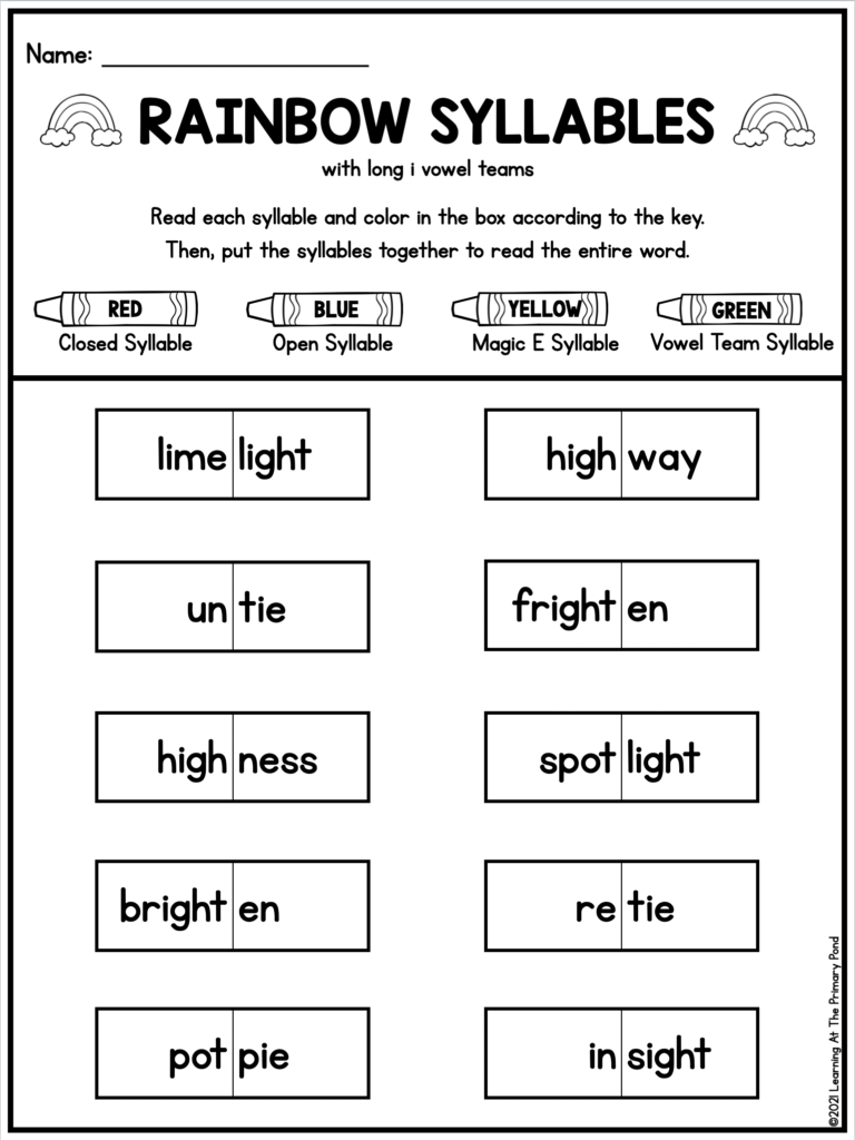 4 Engaging Activities For Teaching Multisyllabic Words Learning Worksheets Library