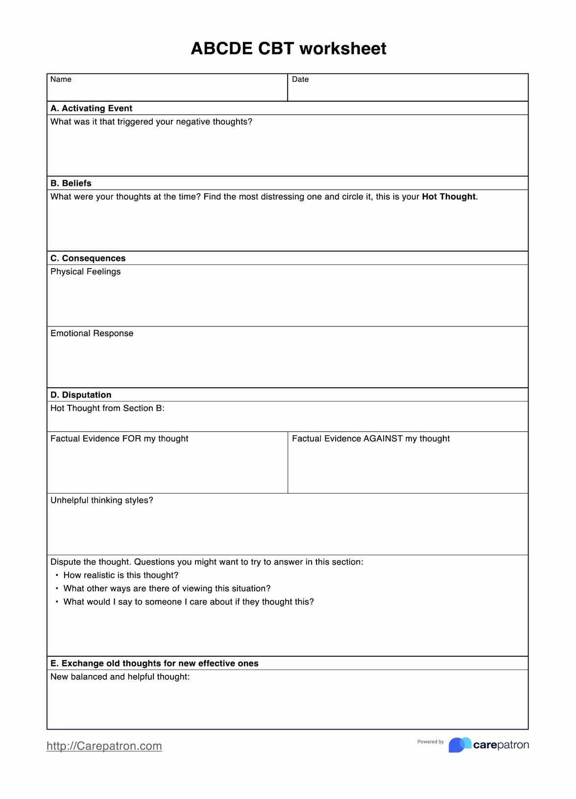 Printable Abc Model Worksheet