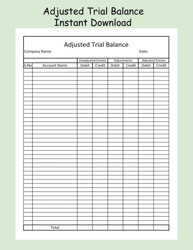Printable Accounting Worksheets