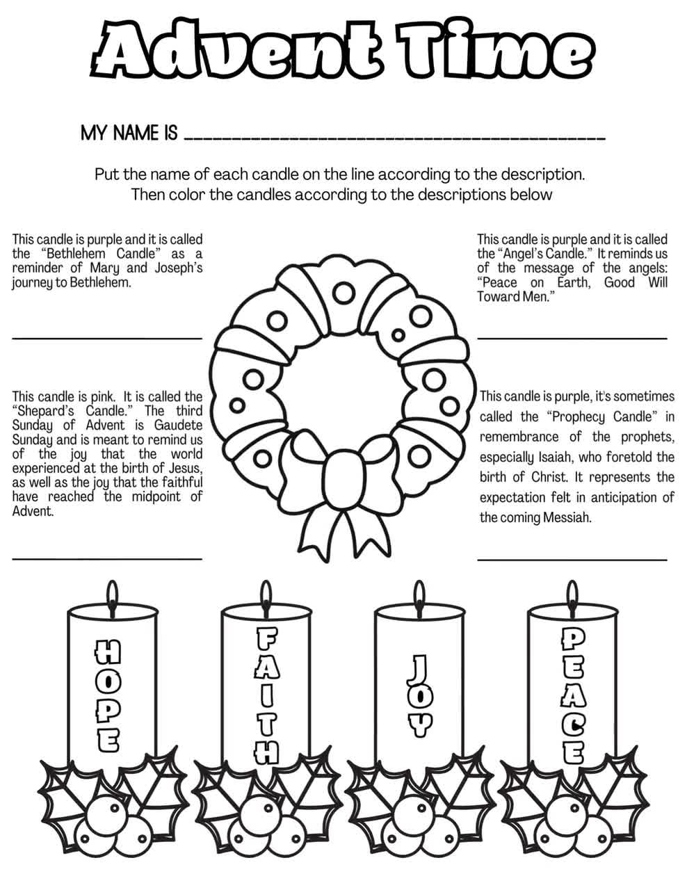 Advent Time Coloring Page For Kids Catholic Activities For Children Catholic Homeschool Resources The Meaning Of Advent For Children Etsy Australia