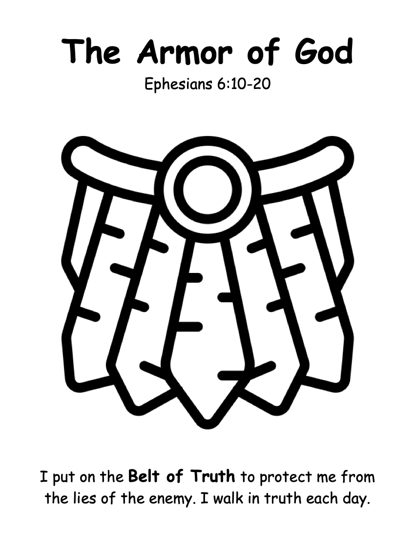 Free Printable Armor Of God Worksheets