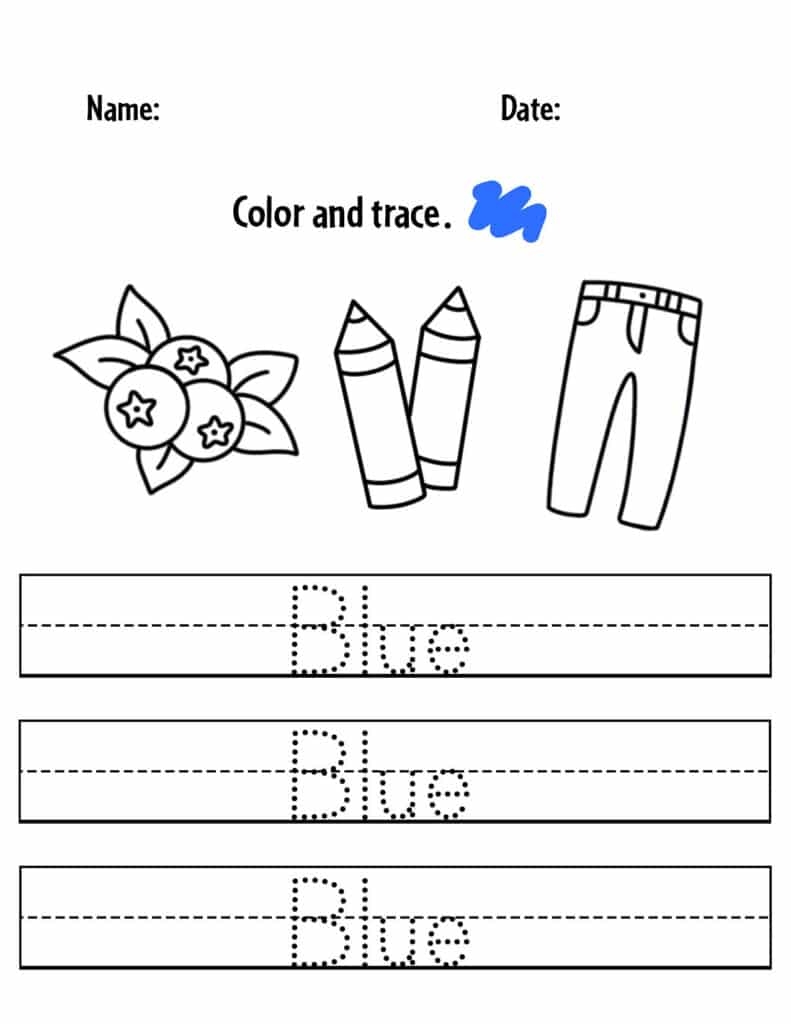 Blue Color Activities And Worksheets For Preschool The Worksheets Library