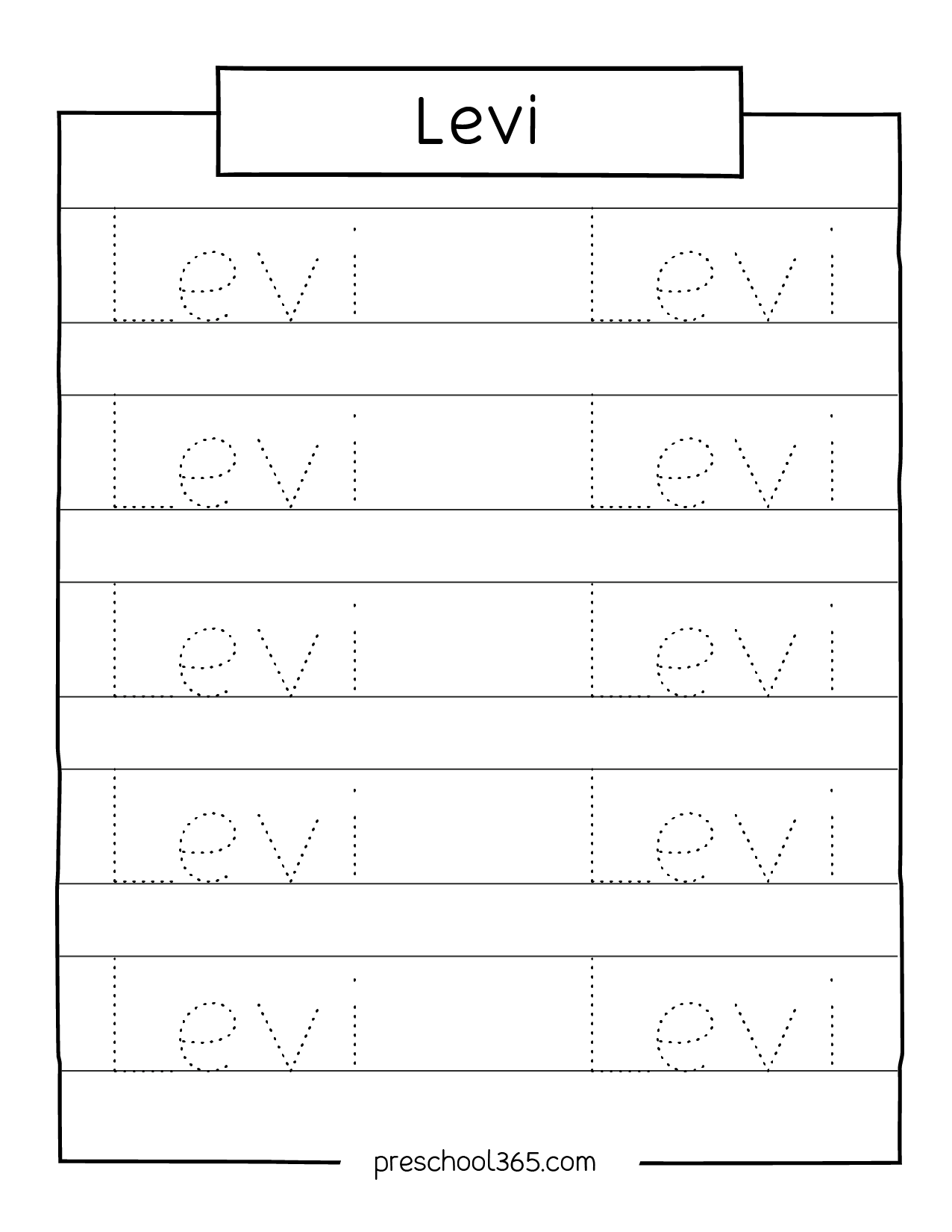 Trace Your Name Worksheets Printables