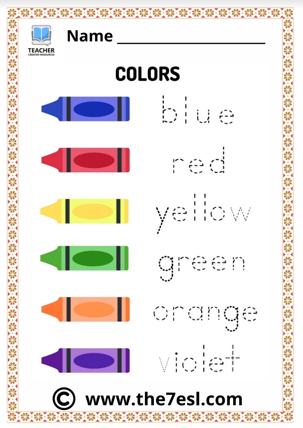 Colors And Shapes Worksheets English Created Resources