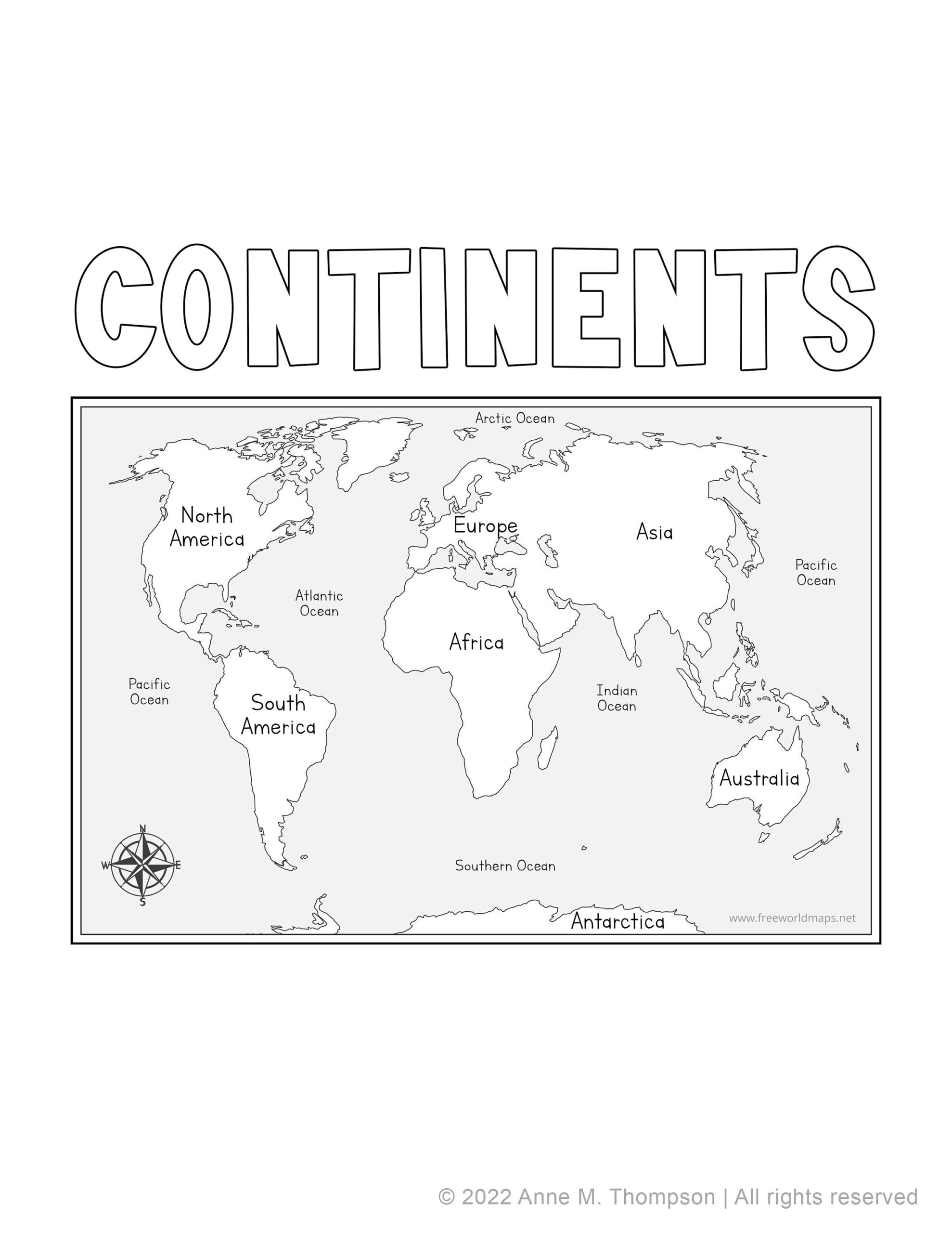 Continents BUNDLE Facts And Coloring Pages Worksheets 3 part Cards Digital Print INSTANT DOWNLOAD Etsy